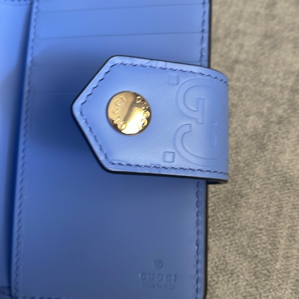 Gucci Blue Leather Wallet Classic Design - Picture 3 of 8